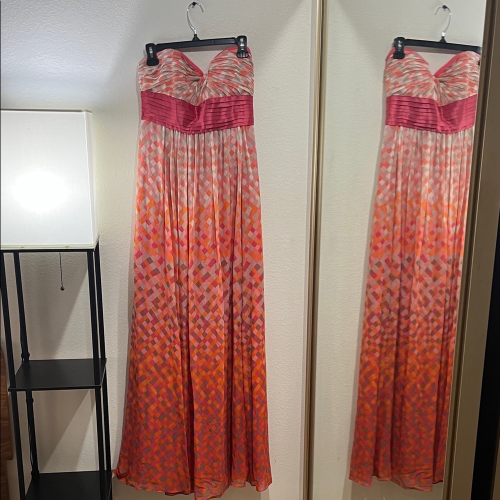 BCBGMaxAzria Pink and Orange Maxi Dress